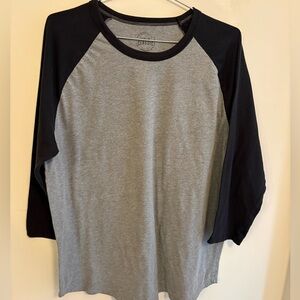 Gray and Black Raglan Sleeve Shirt